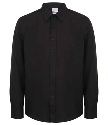 Henbury L/S Wicking Shirt - Black - 3XL